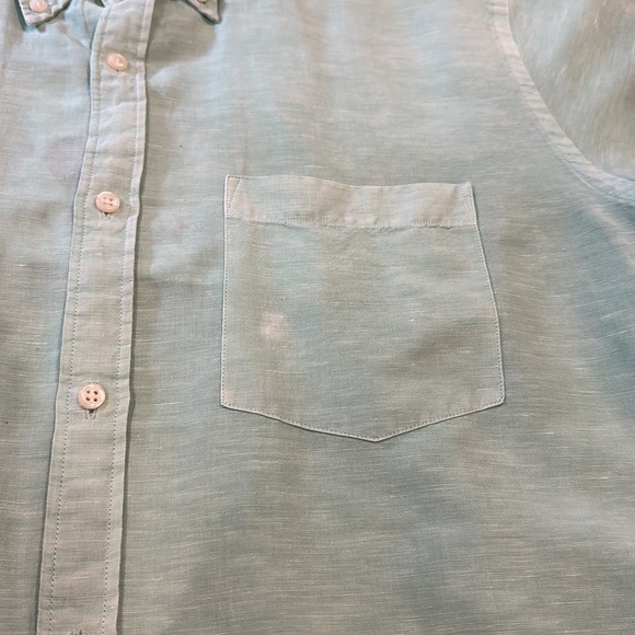 PETER MILLAR LIGHT GREEN LINEN SILK AND COTTON MENS SHIRT - Picture 10 of 13